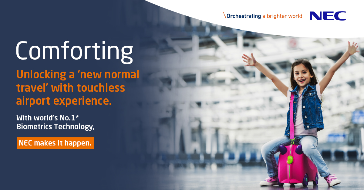 nec_india's tweet photo. Touching lives of passengers with our futuristic airport solutions. With NEC's latest innovations, we are ensuring a seamless passenger experience at airport checkpoints through contactless transit from curb-to-gate. Know More: https://t.co/5kzNben1WZ
@NEC_corp 
#NECmakesithappen https://t.co/KyyWPjOK8q