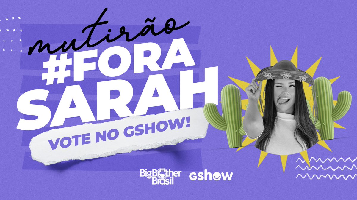💚 MUTIRÃO EU AMO MEU NORDESTE INICIADO 💚
⏰ Até 04:00
💪🏻 FOCO apenas no GSHOW
❌ #ForaSarah
💻 Link pra votar: bit.ly/ForaSarah