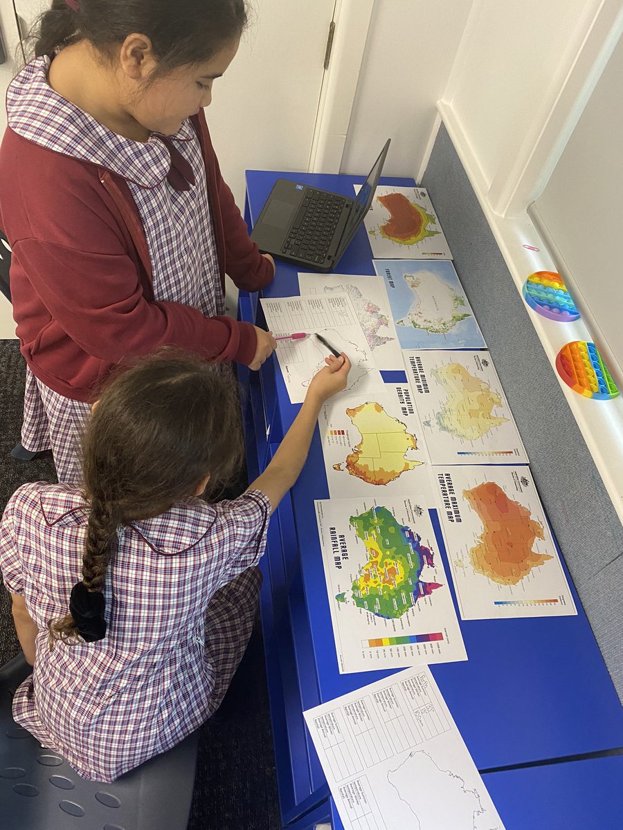 Markian_07's tweet photo. Job well done to Stage 3 today as they became expert geographers! Analysing so many maps in order to find the best place to live in Australia free from flood and bushfire danger #acuedu_p #bushfire #floods #teaching #learning #hexagonal #geography #science #designthinking #maps https://t.co/FzPHv3sbBi