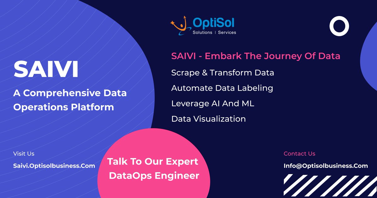 OptiSol's tweet photo. #Saivi is our comprehensive offering that covers end-to-end data-related services and our expert consultants can help all the way from sourcing to visualization!
Consult us for free at https://t.co/bI7dqXedwy
#Optisol #dataviz #enterprisetech #ecommerce #datascraping #webscraping https://t.co/R30A26GWVv