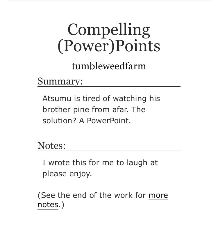 tumbleweedfarm_'s tweet photo. Compelling (Power)Points
Sakuatsu
Rated T
Word Count: 2807

Please enjoy this self-indulgent thing I made to break my writers block.

Link: https://t.co/nGdywPEd1M https://t.co/45evm2WrFU
