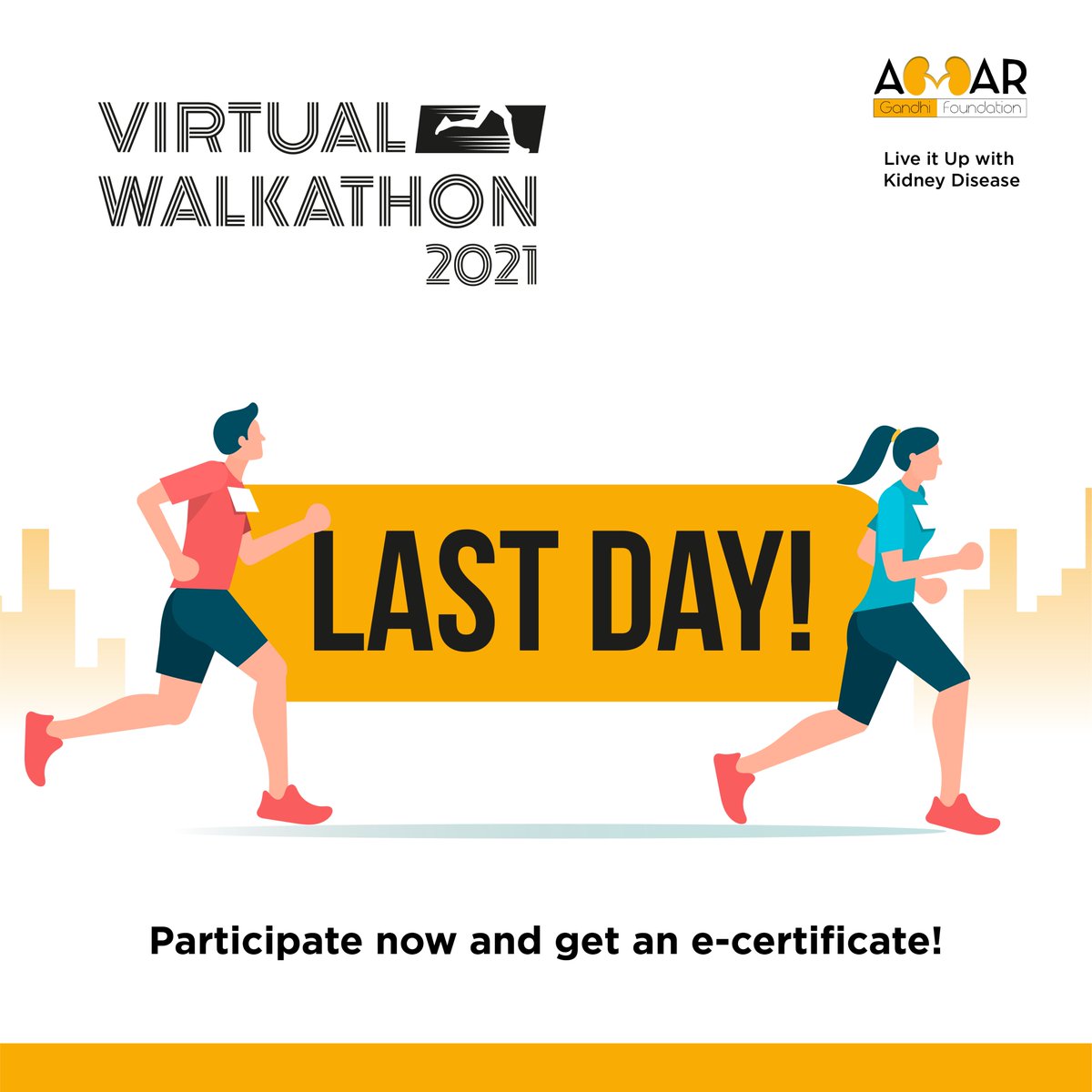 amar_foundation's tweet photo. Challenge yourself one step at a time. Participate in our walkathon and submit the screenshot of your steps or distance tracked today and get an e-certificate.
#NationalKidneyMonth #walkathon #virtualwalkathon #healthylifestyle #activelifestyle #worldkidneyday2021 #KidneyDisease https://t.co/Xp3w7GycEz