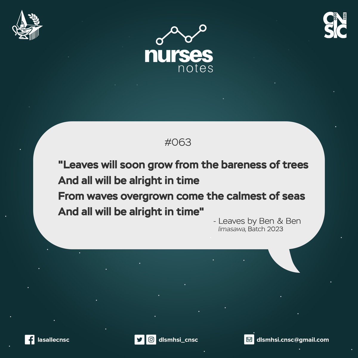dlsmhsi_cnsc's tweet photo. [𝐂𝐍𝐒𝐂 𝐍𝐔𝐑𝐒𝐄𝐒 𝐍𝐎𝐓𝐄𝐒]
#NursesNotes063
#NursesNotes
#SNThoughts https://t.co/7XhM6Souqk