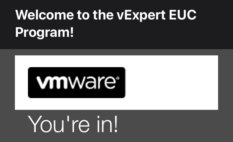 Awesome!! Honored to be part of the vExpert EUC subprogram for the first time 🥳🥳

#euc 
#vExpert 
#VMware