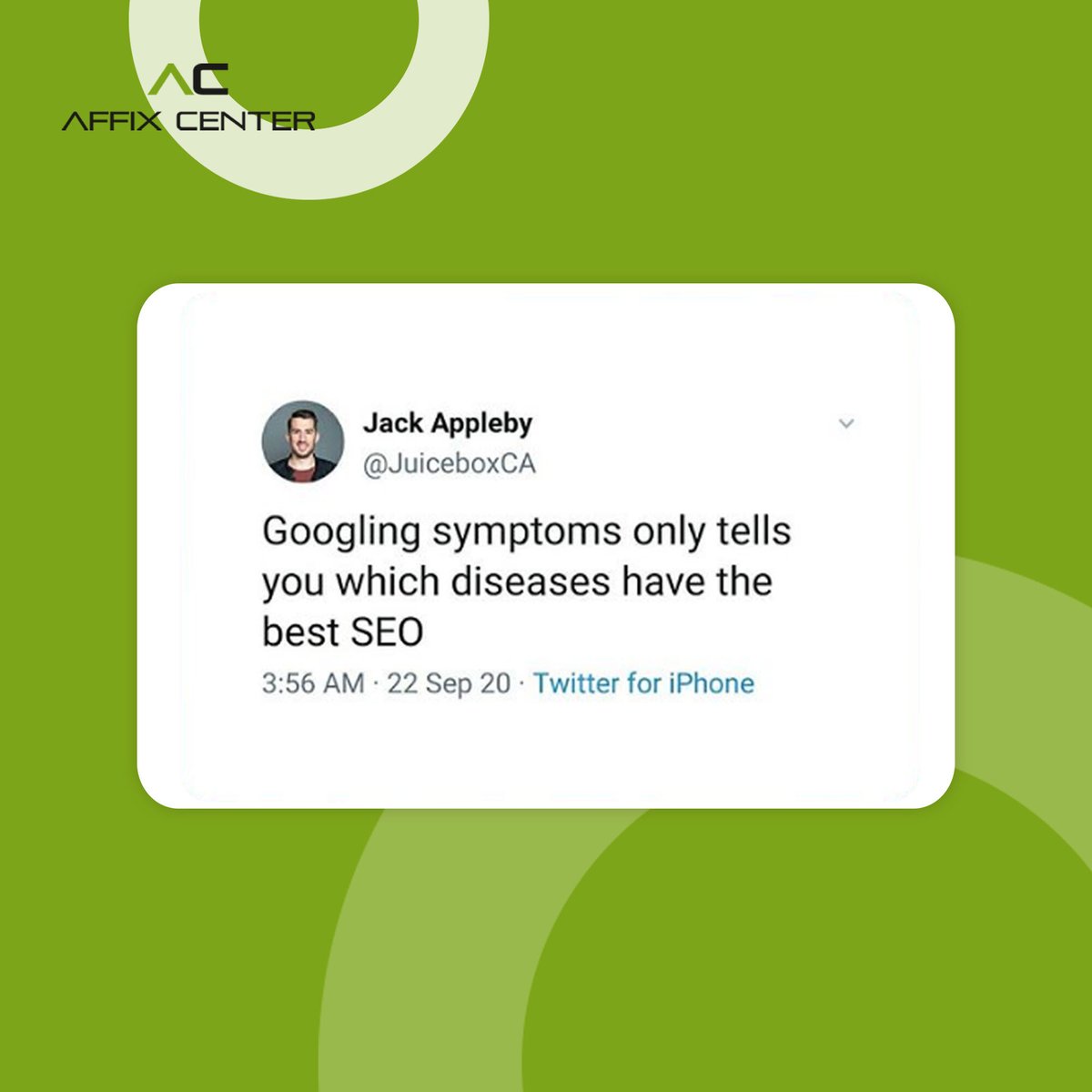 Affix_Center's tweet photo. And how! #JackAppleby has jabbed the right kinda #SEOpun.
#seomeme #seomemes #seomarketing #seoservices #digitalmarketingservices #digitalmarketingmemes #digitalmarketingmeme #memesdigital #memesmarketingdigital #memesmarketing #marketingmemes #marketingmemesfunny #digitalmemes https://t.co/PiHbf8L15n