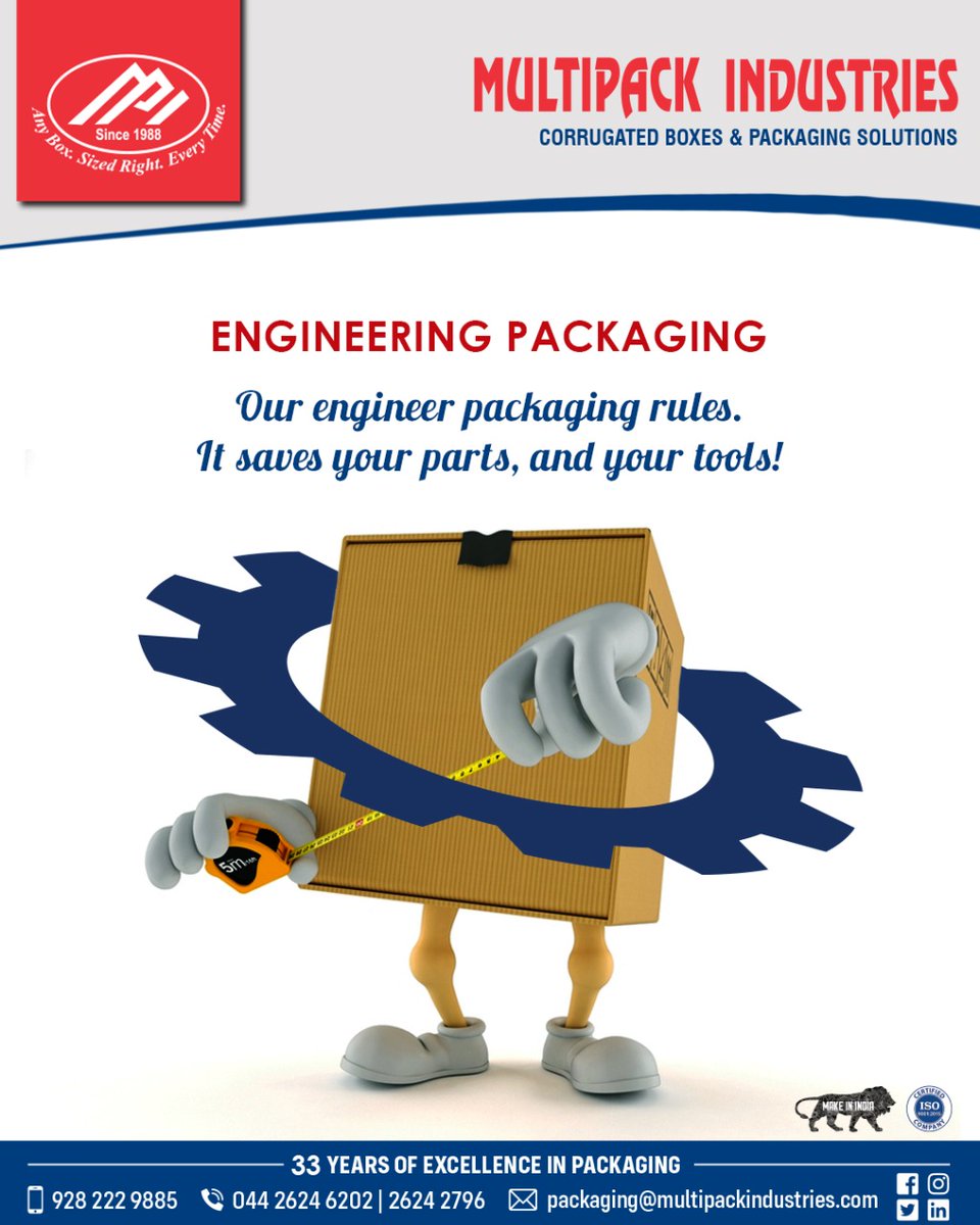 multipackind's tweet photo. Get your tools packed to perfection with the sturdiest engineering packaging from Multipack Industries. Our packaging will keep your tools safe from physical harm while they are in transit or storage.
#multipackindustries #packagingideas #packagingsolutions #cartonbox #safetravel https://t.co/P8t7KdA5bX