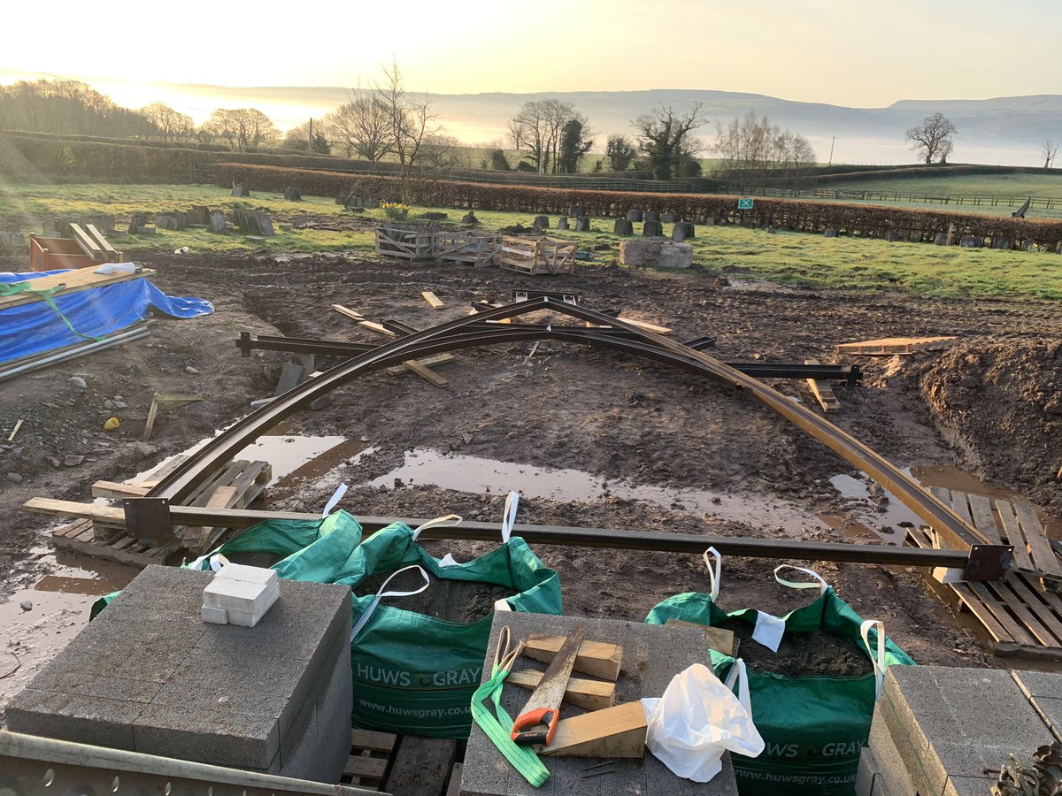 sootmeister's tweet photo. I’ve started 😴😴
One steel and two oak #Cruck #Oak #Steel waiting on Lofty https://t.co/h9bwEzNvKF