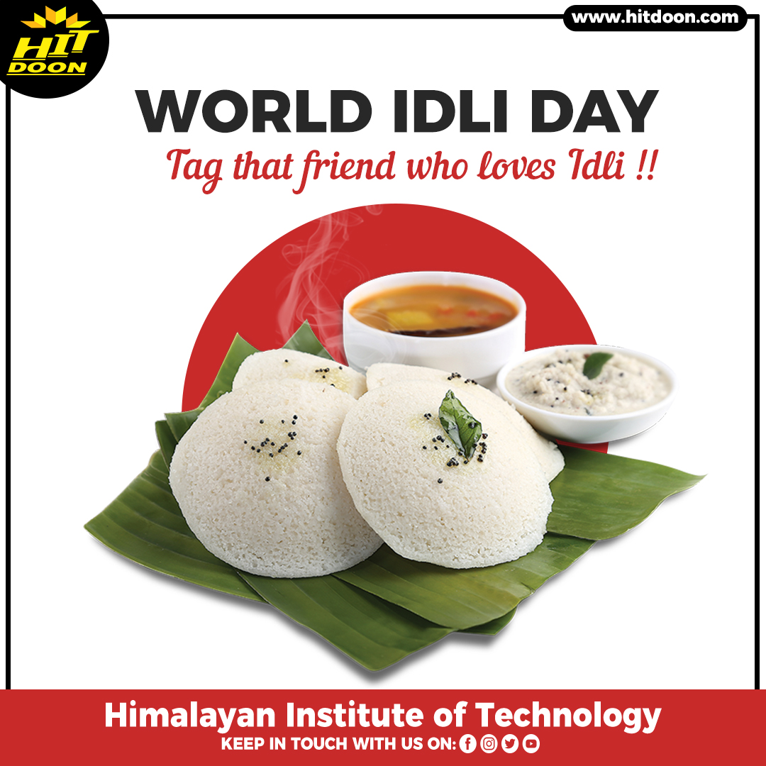 HITDoonOfficial's tweet photo. Come, Let’s celebrate the dish that defines the South of India. Happy #WorldIdliDay.

Tag Your Friend Who Loves "IDLI" https://t.co/pJJOEF7tjB