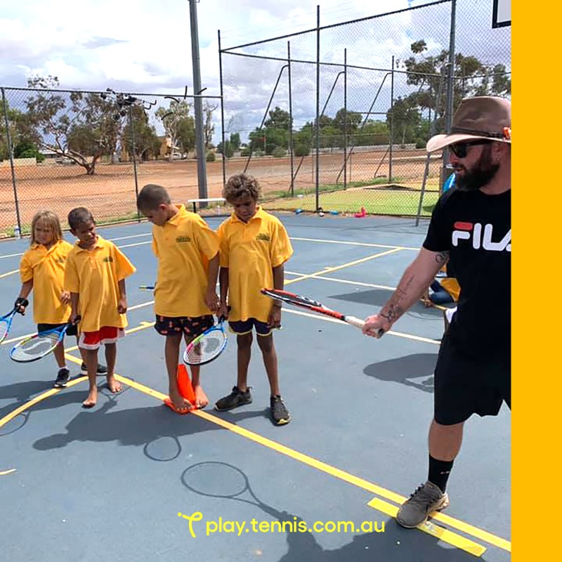 TennisAustralia's tweet photo. “If there’s a road to a town or a cattle station, or a remote Aboriginal community, then I'm going there."

Based in Geraldton, WA, regional tennis coach Jarron Kretschmann averages 4,000 kilometres a week to bring tennis into remote communities 👇

#PlayTennis
