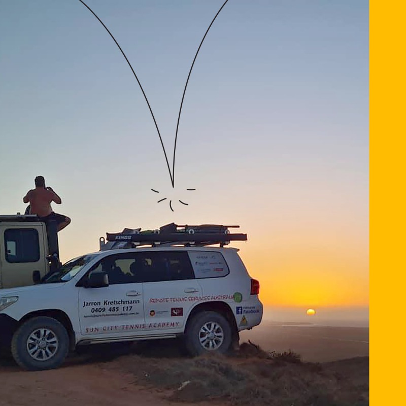 TennisAustralia's tweet photo. “If there’s a road to a town or a cattle station, or a remote Aboriginal community, then I'm going there."

Based in Geraldton, WA, regional tennis coach Jarron Kretschmann averages 4,000 kilometres a week to bring tennis into remote communities 👇

#PlayTennis