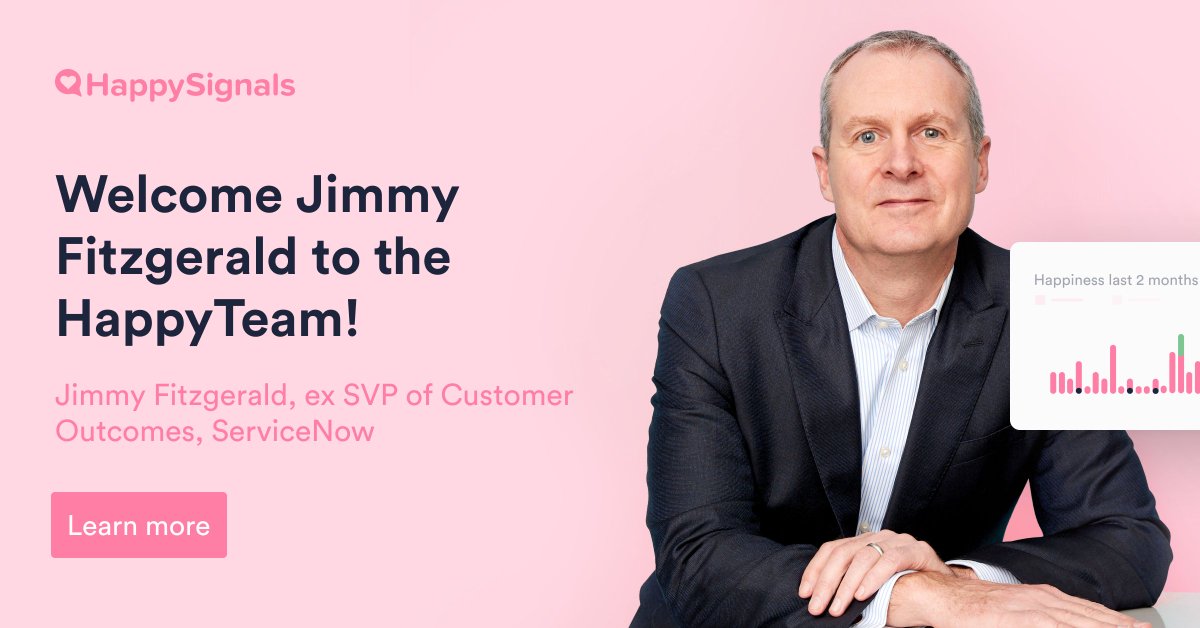 ainulainen's tweet photo. We are super excited to have Jimmy Fitzgerald join HappySignals as a Board Member and Investor! Together with Jimmy, we aim to strengthen our position as a clear choice for IT organizations using #ServiceNow for Enterprise #ExperienceManagement. 
https://t.co/BDD2wvQGms https://t.co/MUDZ9y6Ddg
