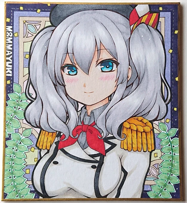 小さい色紙に鹿島さん描きましたよ☺️
 #艦これ  #鹿島 