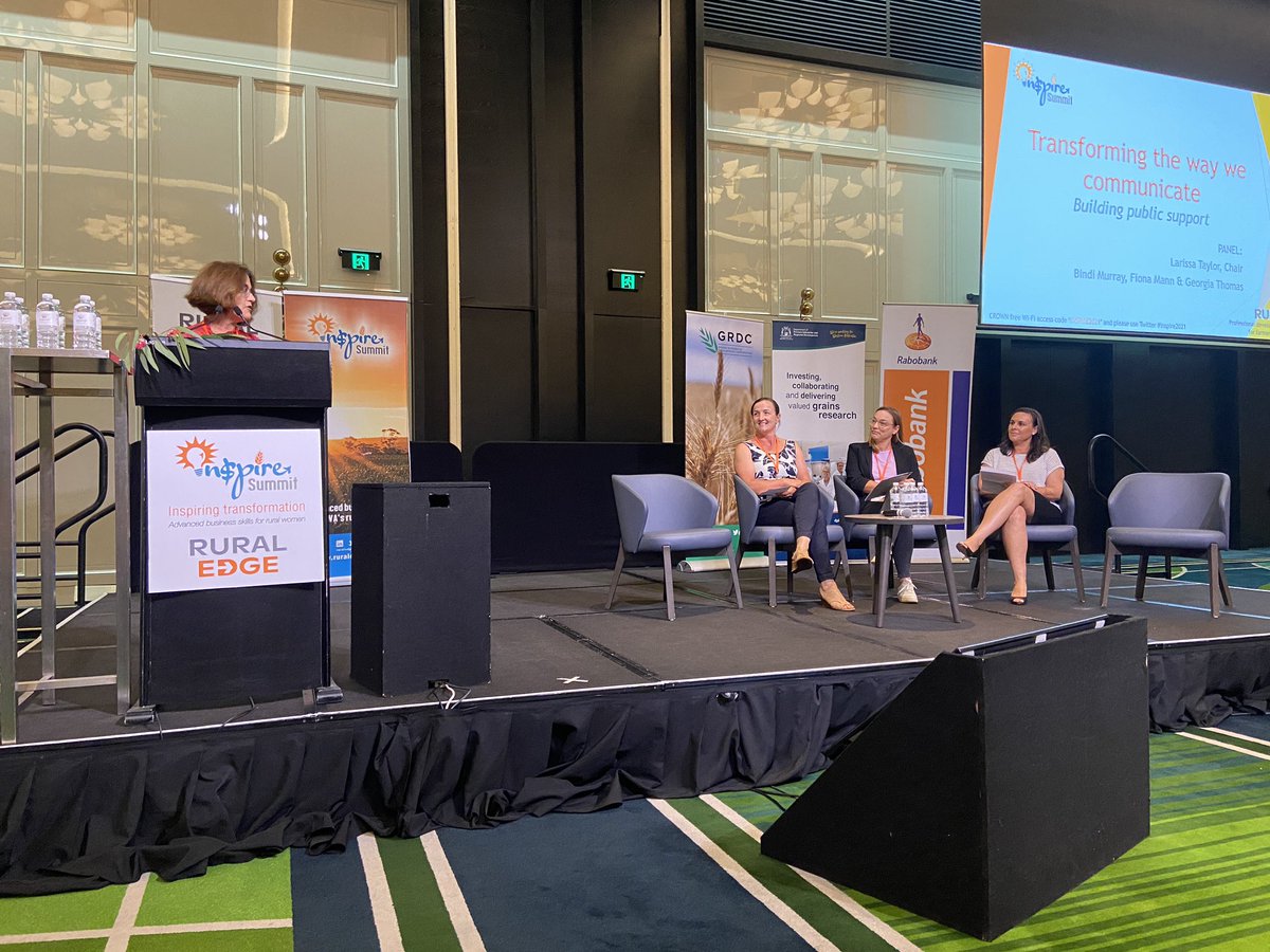 RuralEdgeAus's tweet photo. 1st farmer panel @bindimurray @fresh_georgia & Fiona Mann #Block275 sharing how they have built public trust and confidence through their businesses and initiatives. #powerhousepanel #inspire2021 https://t.co/pm2LutIKCd
