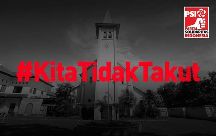 psi_mengwi's tweet photo. Jangan pernah takut. 
Lawan terus segala bentuk aksi terorisme yang merusak NKRI.!!!

#KitaTidakTakut 

@Giring_Ganesha @deatunggaesti  @psi_id @in_adisusanto  @graceantz_psi  

@PSI_Bali  @psi_badung @psidpckuta  @psidpckutaselatan @PSI_Abs https://t.co/GTgWOKTm0r