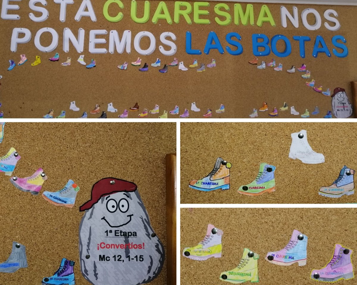Yunjfia's tweet photo. Durante 40 días los alumnos de Religión Católica "nos hemos puesto las botas"para aprender los acontecimientos más importantes de la Semana Santa.
#ClaseDeReligiónCreativaNosDivertimosAprendiendo https://t.co/ARy6iXf05v