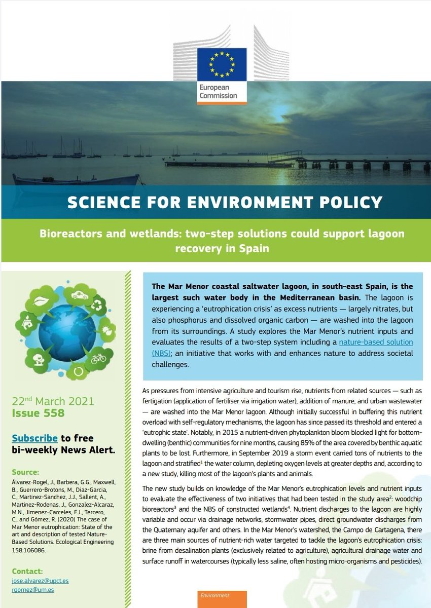 <a href="/KlimoMur/">Klimovenco Estanis</a> <a href="/Fernandocvera/">FernandoVera</a> <a href="/laverdad_es/">laverdad_es</a> "La <a href="/ComisionEuropea/">Comisión Europea en España</a> recogía hace unos días un artículo de J. Álvarez Rogel, <a href="/juanjo_upct/">Juan Jose Martinez</a> y otros expertos en el que destaca investigación del sistema con biorreactores de cítrico en el Campo de Cartagena de la <a href="/agr_sostenible/">Cátedra Agricultura</a> " ▶️ec.europa.eu/environment/in…