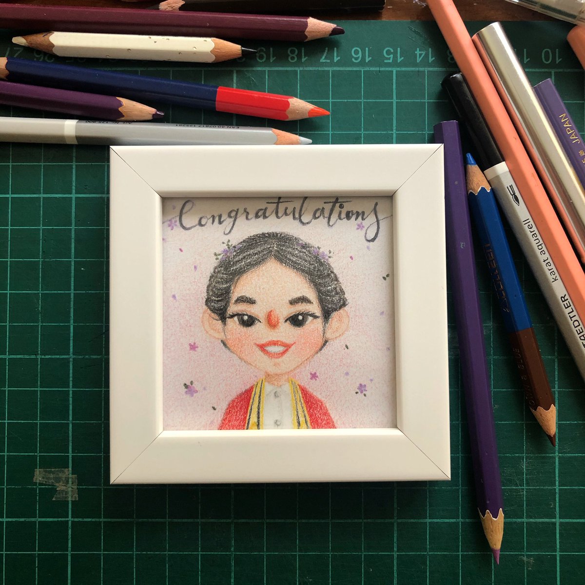 recordyoursmile's tweet photo. ในรูปขนาด 3x3 นิ้วนะคะ 170 รวมกรอบ รวมส่งแล้ว #รับวาดรูป #รับวาดรูปการ์ตูน #รับวาดรูปสีไม้ #รับวาด https://t.co/jm7zooGG5Q