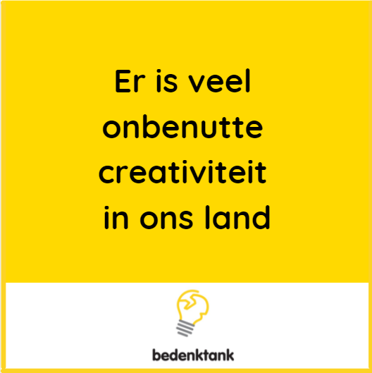 Wat als we alle klachten op de social media kunnen omzetten in constructieve bijdragen? Ook buitenstaanders kunnen bijdragen aan een oplossing met een nieuw inzicht, kennis, een creatief idee. De wereld is best complex, alle hulp is welkom, toch?
#bedenktank
