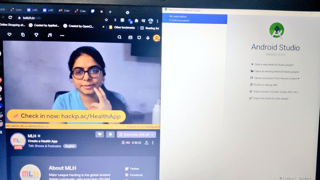 PriyanshuTWT's tweet photo. Create a Health App workshop is live on mlh Twitch
Join now
@MLHacks @SashrikaKaur #LocalHackDay #lhdshare https://t.co/soeCxrJWHU