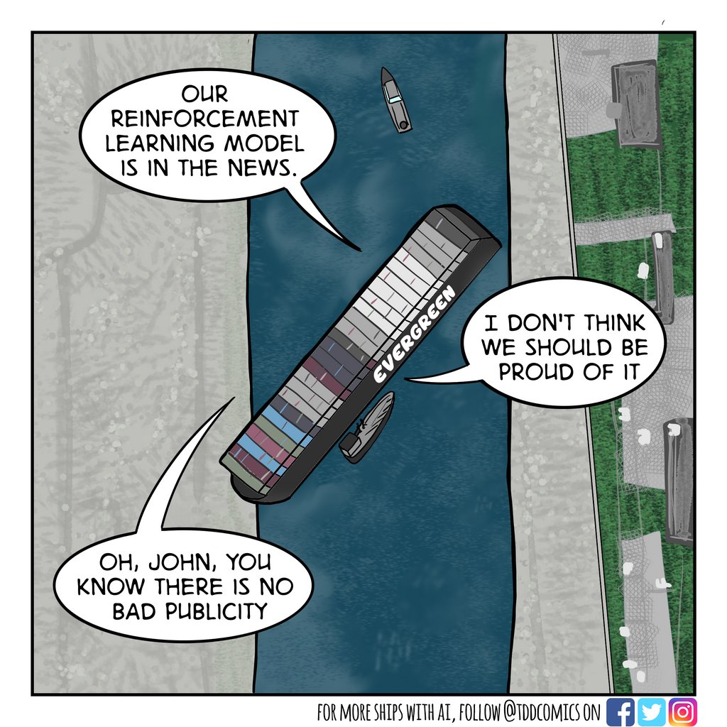 tddcomics's tweet photo. There is no such thing as bad publicity, right?

#ship #suezcanal #investment #ai #datascience #machinelearning #neuralnetworks #deeplearning #openai #datasciencememes #phdstudent #datasciencecomic #thedatadepartment #dataengineering  #mathmemes https://t.co/P2FK6i67nN https://t.co/VWDCTHGVi5