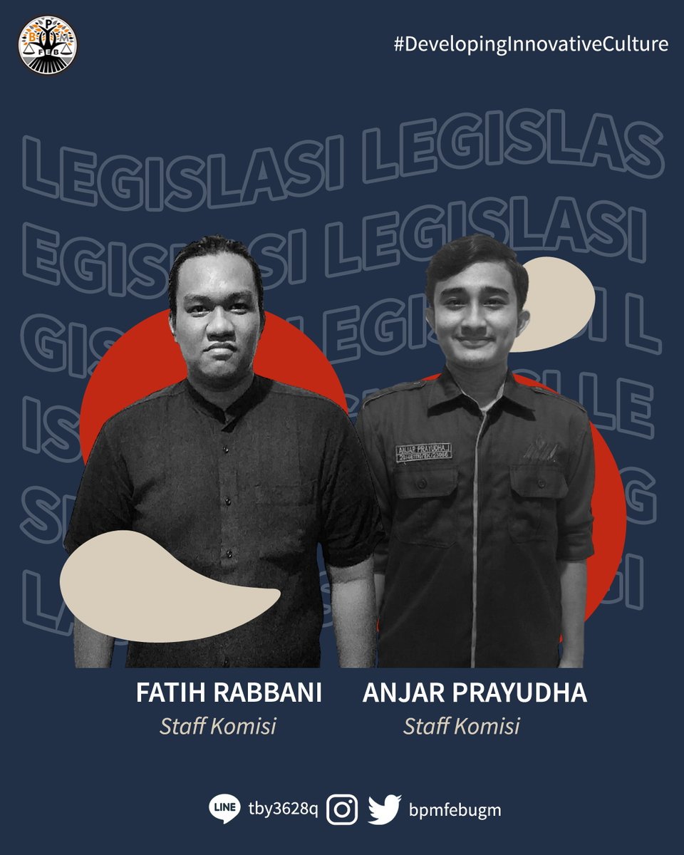 bpmfebugm's tweet photo. [GETTING TO KNOW: OUR STAFF 2021]

Halo, Keluarga FEB UGM👋🏼
Ingin tahu siapa sajakah staff dari Komisi Legislasi? Yuk, geser slide-nya👉🏼👉🏼

BPM FEB UGM 2021
#DevelopingInnovativeCulture
#VivaLegislativa https://t.co/RCJi9jvHzL