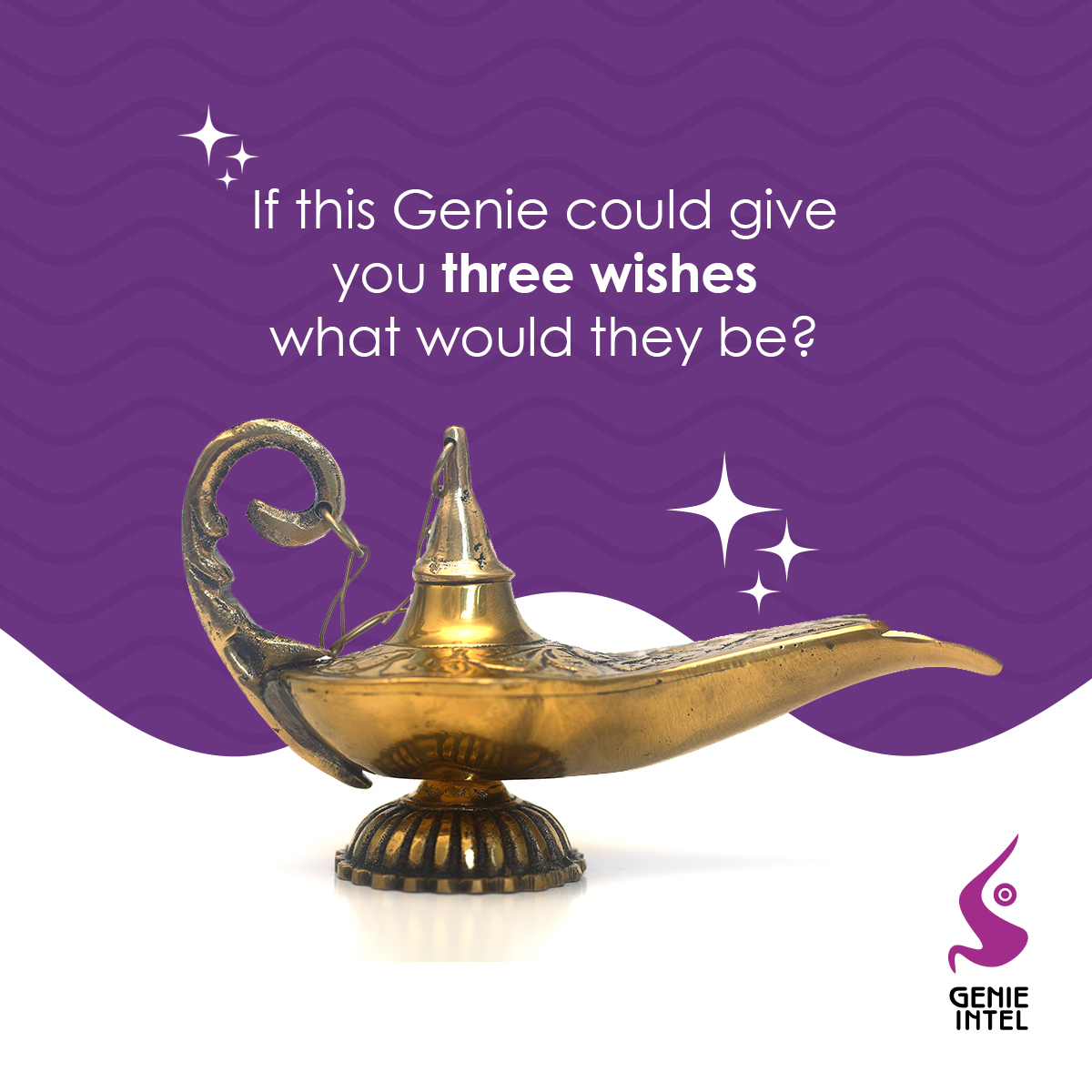 genieintel's tweet photo. If this Genie could give you three wishes what would they be? Your wish may just be our command! #digitalmarketing #genie #strategy https://t.co/yHGcgkRX7N