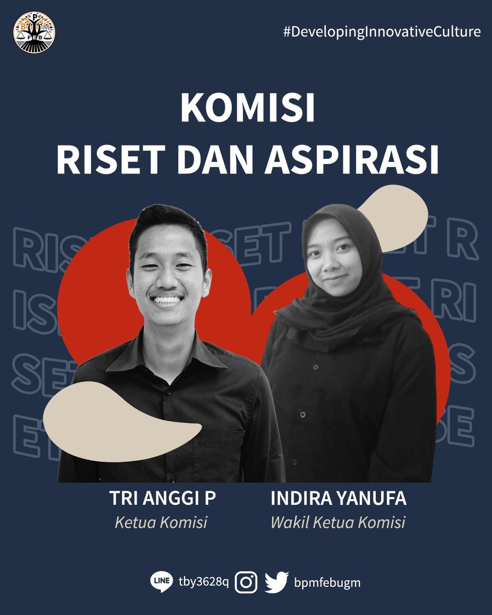 bpmfebugm's tweet photo. [GETTING TO KNOW: OUR STAFF 2021]

Halo, Keluarga FEB UGM👋🏼
Ingin tahu siapa sajakah staff dari Komisi Riset? Yuk, geser slide-nya👉🏼👉🏼

BPM FEB UGM 2021
#DevelopingInnovativeCulture
#VivaLegislativa https://t.co/q1aGeW6HjY