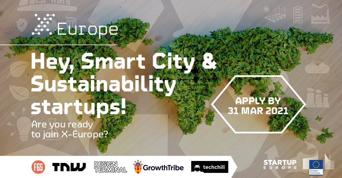 Last chance to apply to our <a href="/xeuropeproject/">X-Europe</a> accelerator program! 💪

If your #deeptech startup or scaleup has the next great idea for #smartcities and #sustainability, this is the program for you.

Apply before March 31st at 17H00 CET: bit.ly/Apply_Startups…
