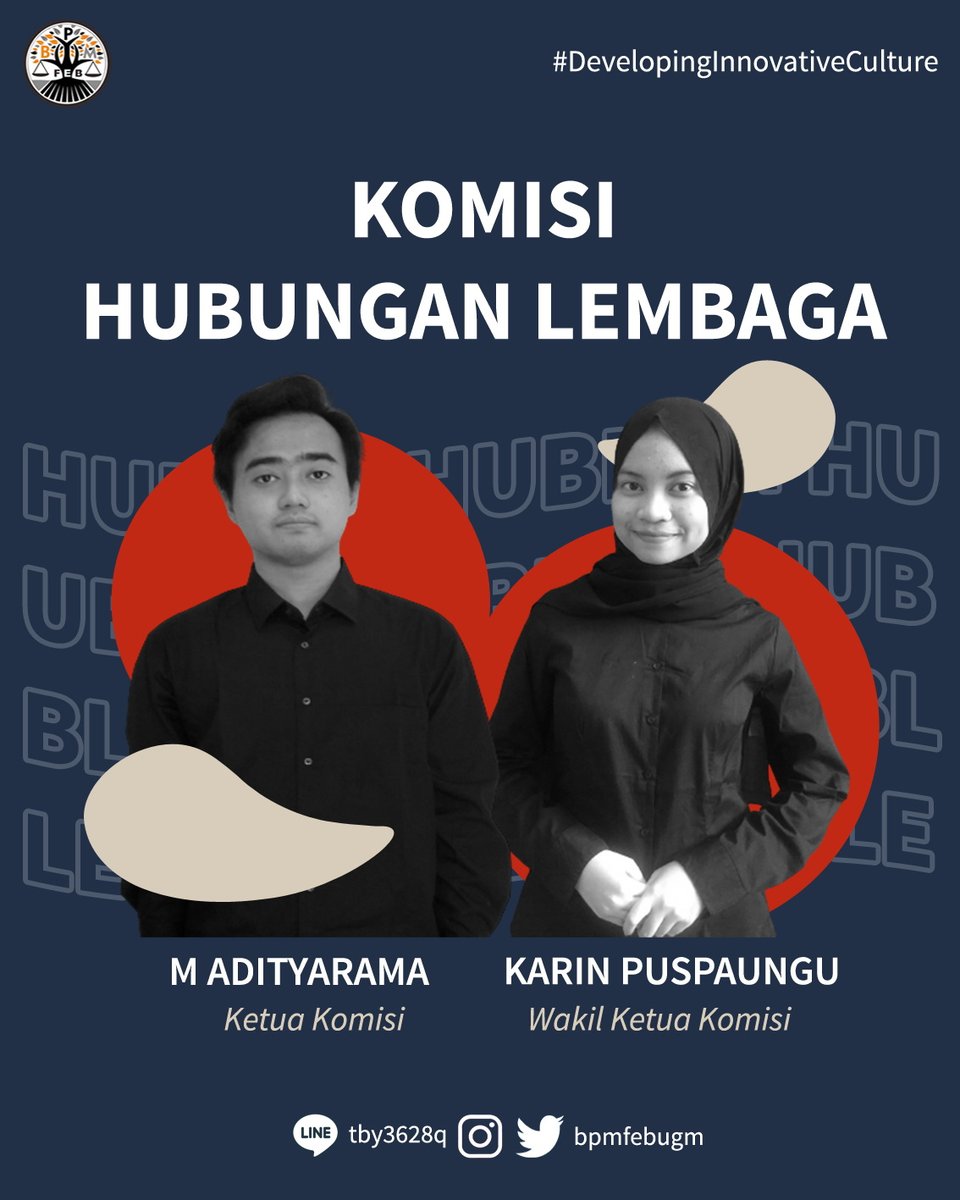 bpmfebugm's tweet photo. [GETTING TO KNOW: OUR STAFF 2021]

Halo, Keluarga FEB UGM👋🏼
Ingin tahu siapa sajakah staff dari Komisi Hubungan Lembaga? Yuk, geser slide-nya👉🏼👉🏼

BPM FEB UGM 2021
#DevelopingInnovativeCulture
#VivaLegislativa https://t.co/o3qypu4VM0