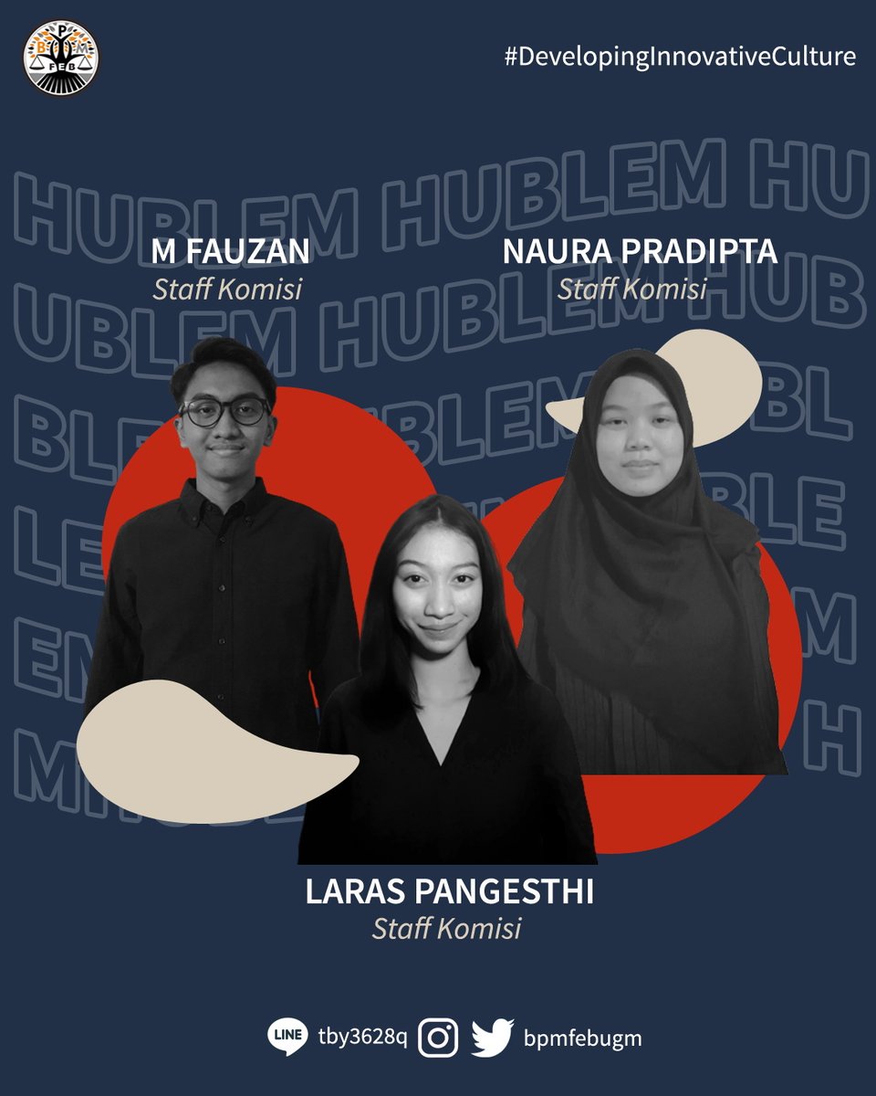 bpmfebugm's tweet photo. [GETTING TO KNOW: OUR STAFF 2021]

Halo, Keluarga FEB UGM👋🏼
Ingin tahu siapa sajakah staff dari Komisi Hubungan Lembaga? Yuk, geser slide-nya👉🏼👉🏼

BPM FEB UGM 2021
#DevelopingInnovativeCulture
#VivaLegislativa https://t.co/o3qypu4VM0