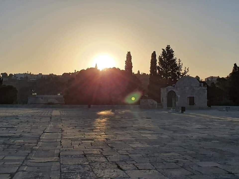 المركز الفلسطيني للإعلام صور شروق الشمس من باحات المسجد الاقصى اليوم