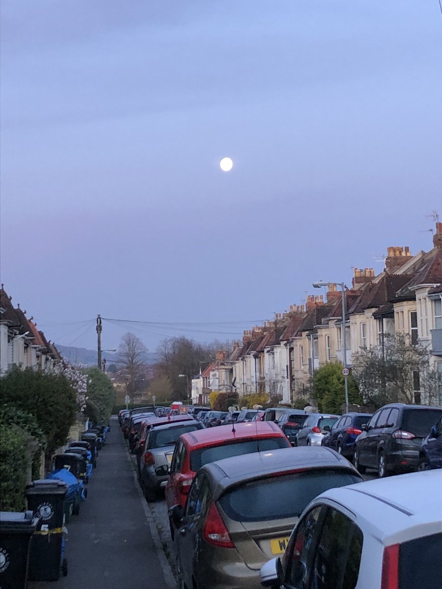 simonjtsays's tweet photo. Moon over #RedcatchPark #Bristol #ViewFromARun https://t.co/pyvMxhEW7Q