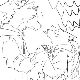 拡大したからガビガビだけど久しく描いたケモノ 