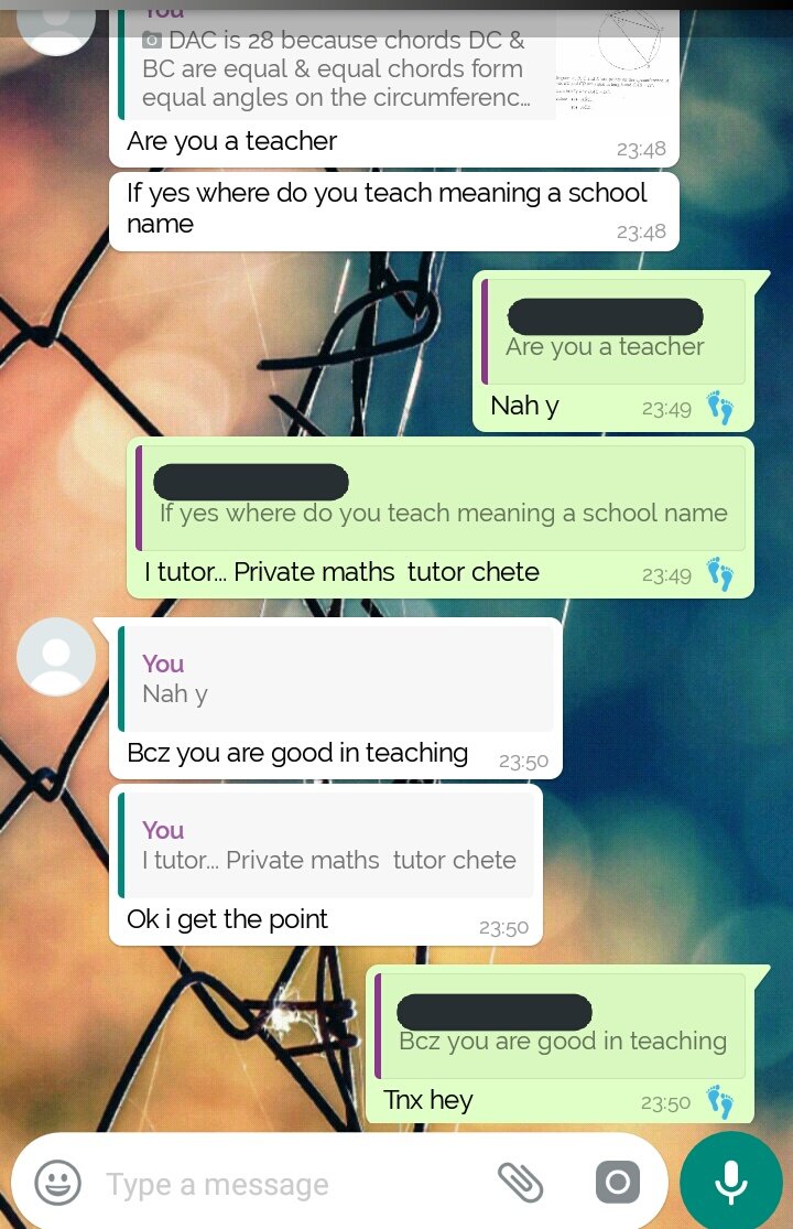 <a href="/Seandon23rd/">Tall & Shona🇿🇼</a> <a href="/chunkieyrussell/">Russell Chunkiey</a> Whatsapp  maths group(MATHS CLINIC HUB)  for  O level  and supplementing students ..DM ,call or app me +263783097401 ...NOTE: l offer a 2 day trail free lessons before you decide to subscribe  for the lessons