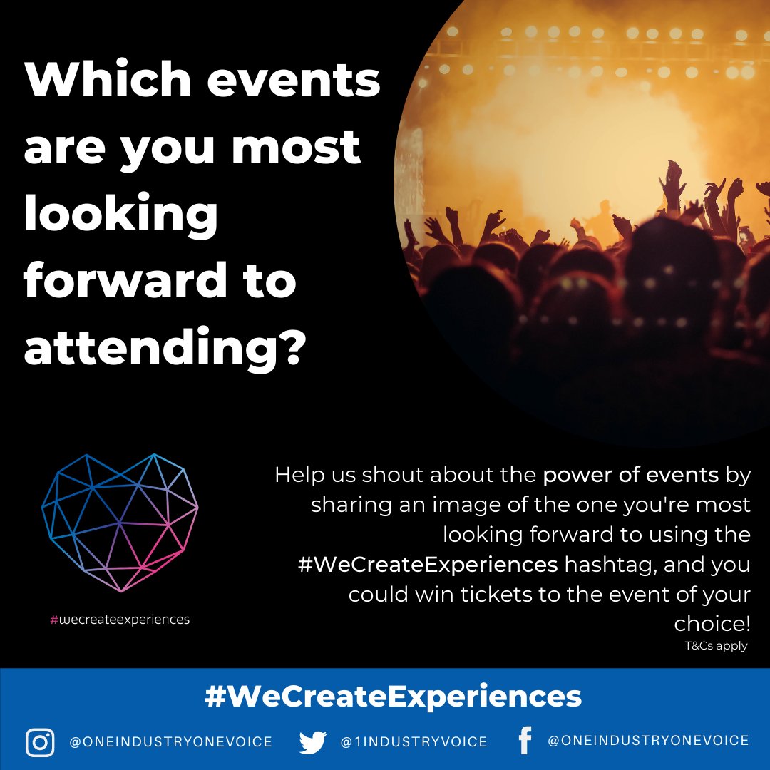 power_of_events's tweet photo. Join #WeCreateExperiences and share which event you're most looking forward to attending!

From cheering on your team to seeing your friends get married, live experiences fulfil our lives. Share on social today and you could #win tickets to the event of your choice!

T&amp;Cs apply. https://t.co/om9L0q29Ao