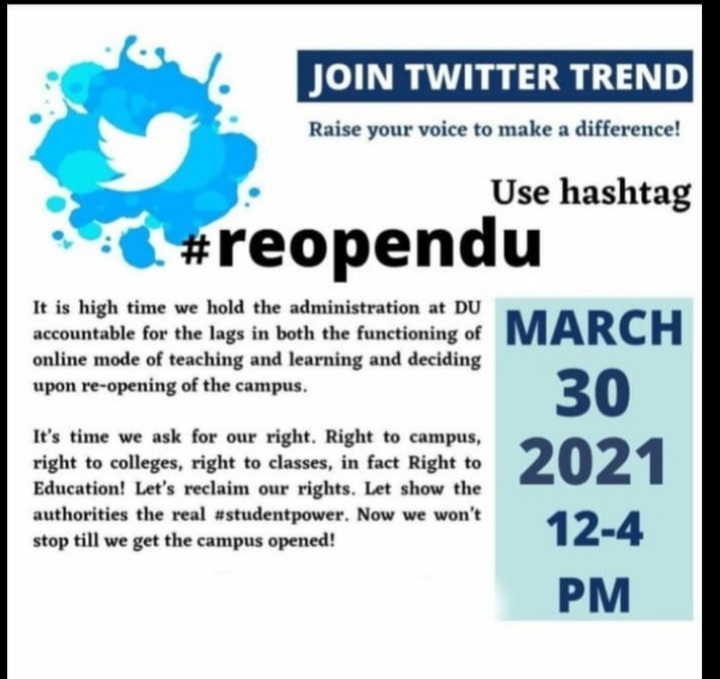TheReetChauhan's tweet photo. It is high time now. We need DU to reopen #reopendu https://t.co/LU1yuC0i8M