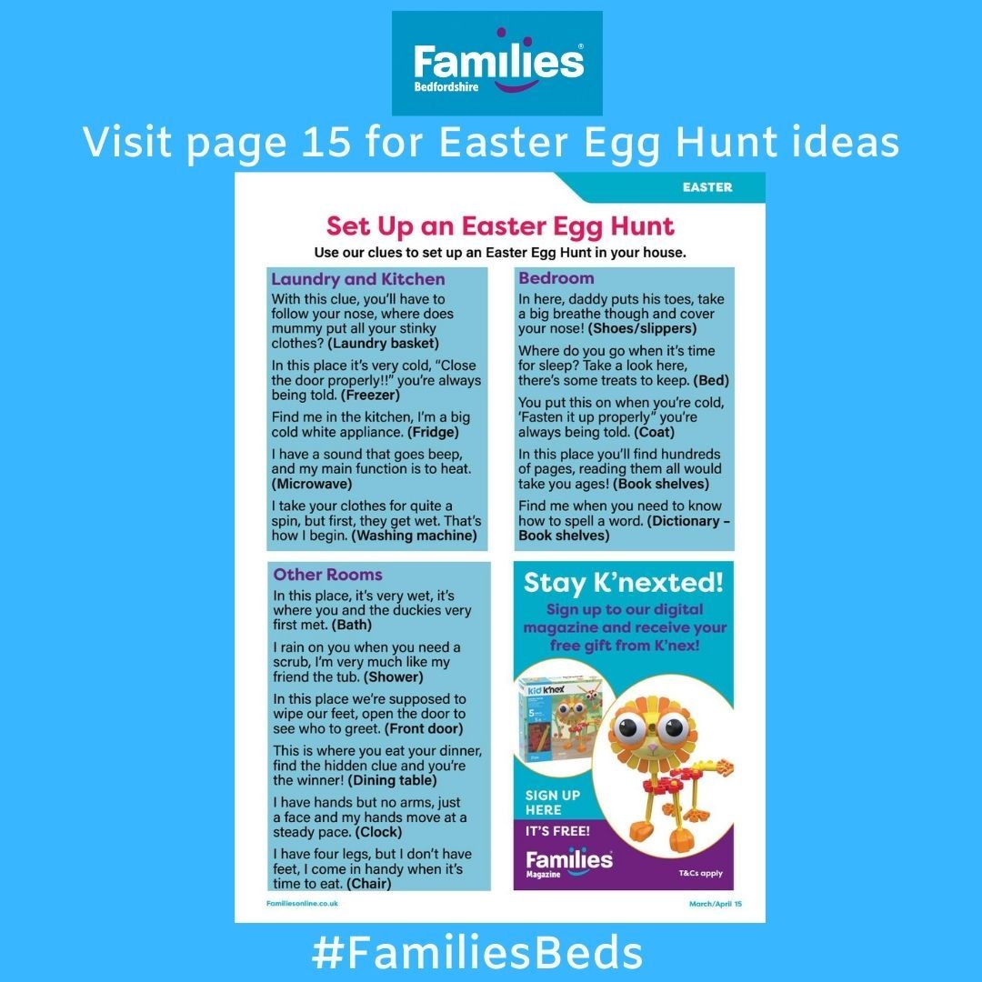 💚It's Easter this Sunday - 4th April! Here is some inspiration on setting up an Easter Egg Hunt (Pg 15 in our latest edition - buff.ly/3csl6DD). Do share your photos with us in the comments section, we love to see our Families having fun with the ideas we share #Easter