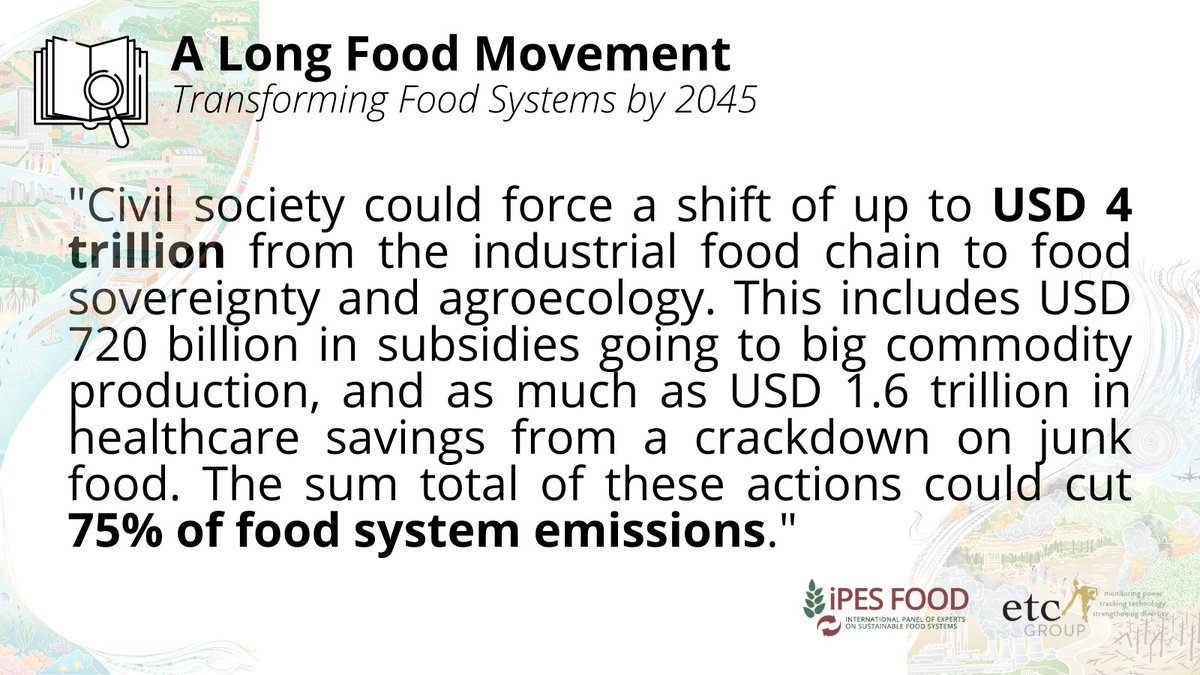 Civil society & social movements can fight back against corporate capture & concentration of power, boosting post-pandemic  #resilience, slashing agriculture’s  #GHG emissions by 75%, & shifting $4 trillion to sustainable food and  #farming.  http://www.ipes-food.org/pages/LFMpressrelease