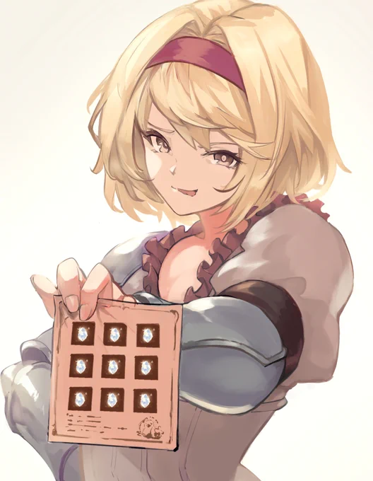 唯一大当たりしたスクラッチを自慢する無知なジータちゃん 