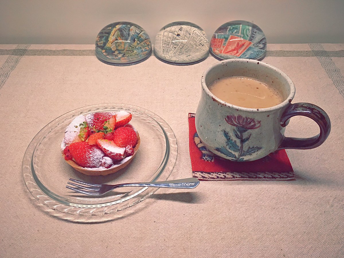 ______yssssss's tweet photo. #家カフェ #うちカフェ #おうちカフェ #cottie #イチゴタルト #ソイラテ https://t.co/xx40ujJm6x