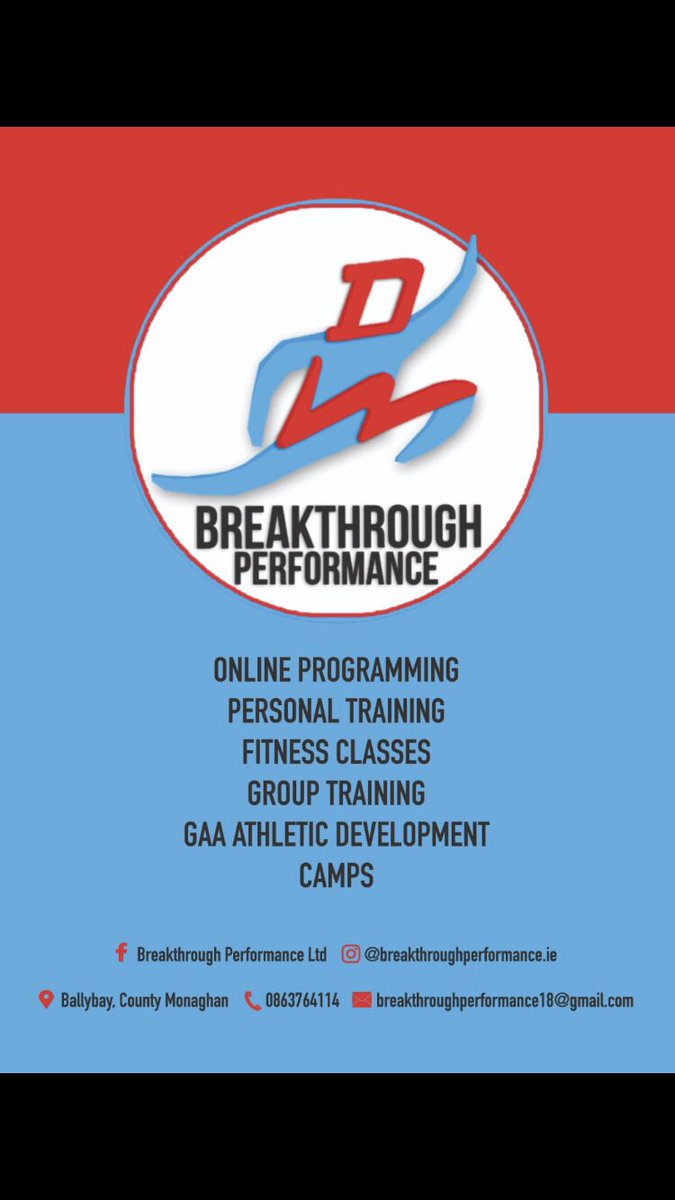 GaaJournal's tweet photo. Today’s business 🗣 starts with @PearseBrothers and @monaghangaa star @DessieWard Breakthrough Performance. BP focus on improving players/teams fitness and athletic development. Online programming available also! Check out their contact details below! 🙌🏽 https://t.co/gkjZvoAkSg