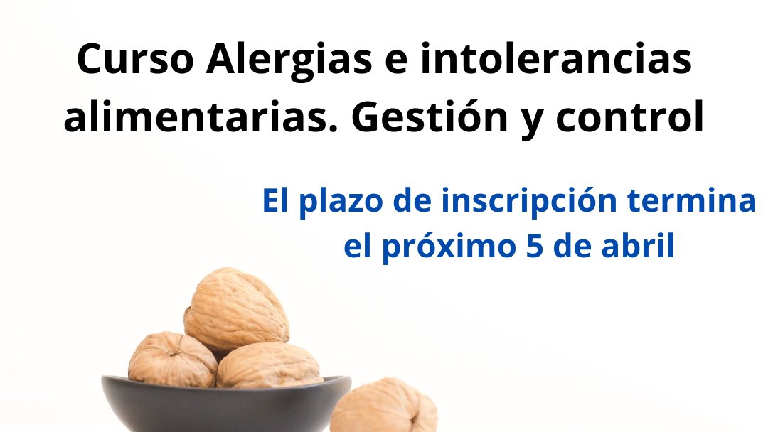 Últimos días de inscripción del curso Alergias e intolerancias alimentarias. Gestión y control.
Más info: lnkd.in/dmkQgEN