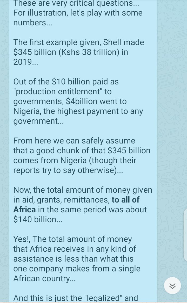 alaminkimathi's tweet photo. The total amount of money this one company makes from a single African country is more than what the whole of Africa receives in any kind of assistance!

- Mulialia

A mini-thread. https://t.co/RTzd6q5YHc