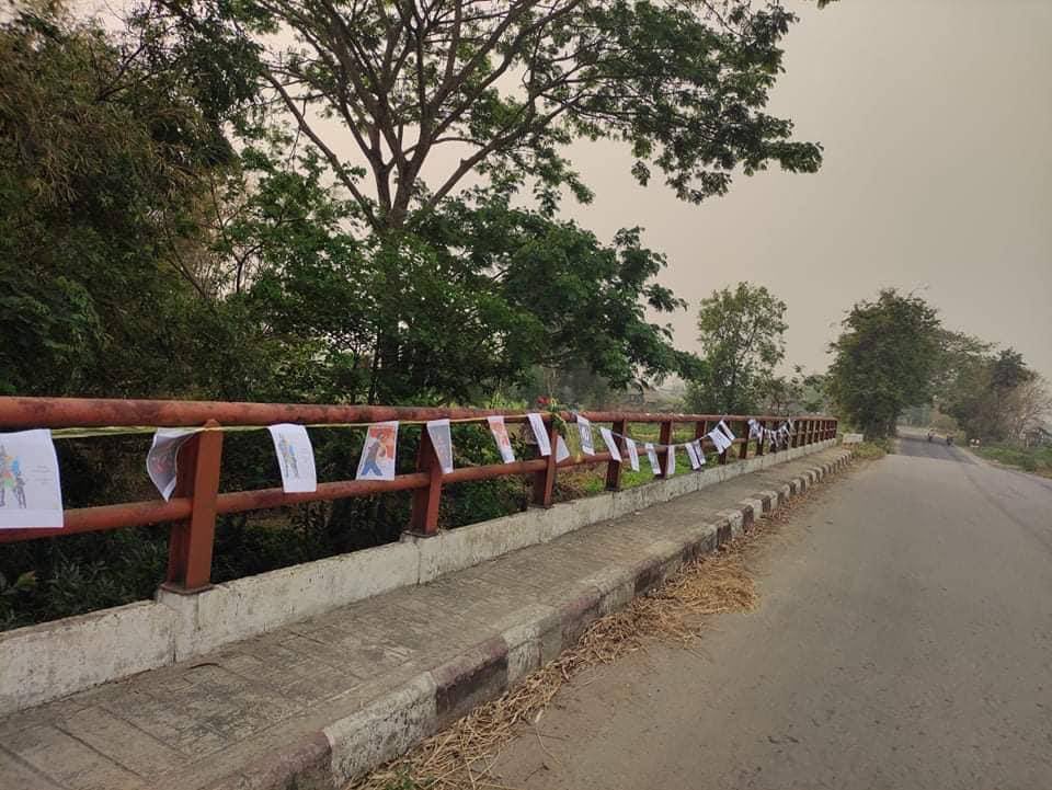 Mint63534681's tweet photo. A prayer service for fallen children during the Spring Revolutionary War on the bridge behind Thayar Gone in Mohnyin, Kachin State.

ABOMINABLE CRUELTY

#CrimesAgainstChildren
#WhatsHappeningInMyanmar https://t.co/tZT9TonfVh