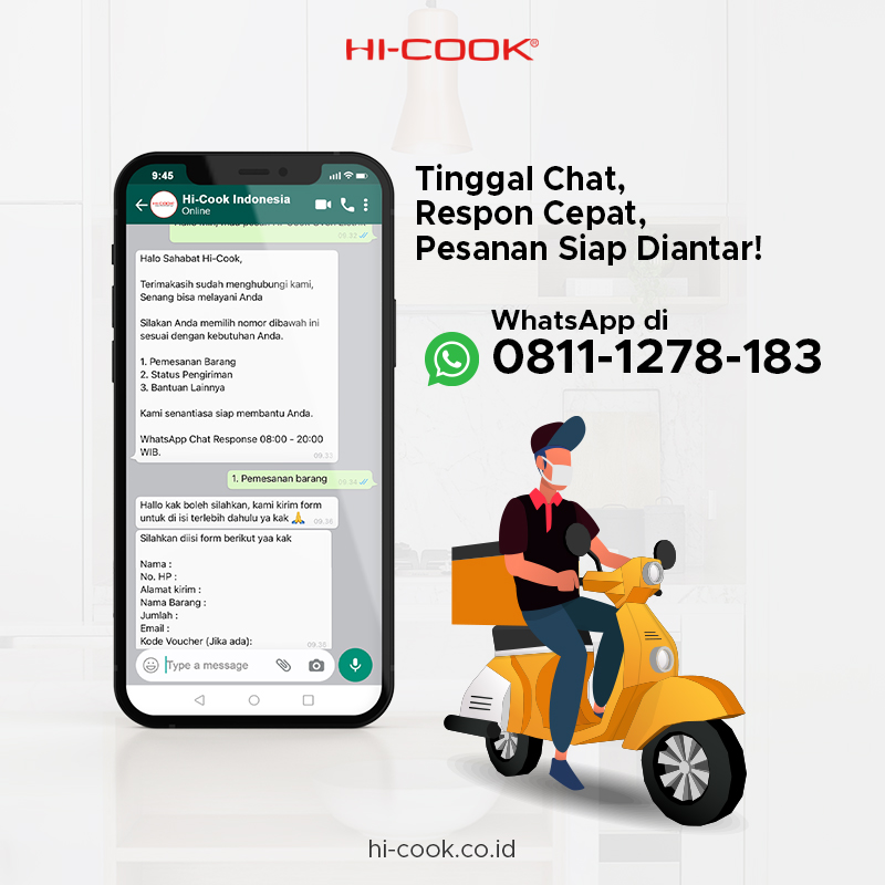 hicookofficial's tweet photo. Mau beli produk Hi-Cook yang lebih praktis dan terjamin? Ongkos kirimnya juga bisa lebih murah! Lakukan pemesanan melalui Whatsapp 0811-1278-183 (Restu). Selain itu di setiap hari Rabu akan ada promo diskon menarik Rabu Seru!😍😉 #HiCook #HiCookIndonesia #MasakDimanaKapanSaja https://t.co/8C3HkubK1M