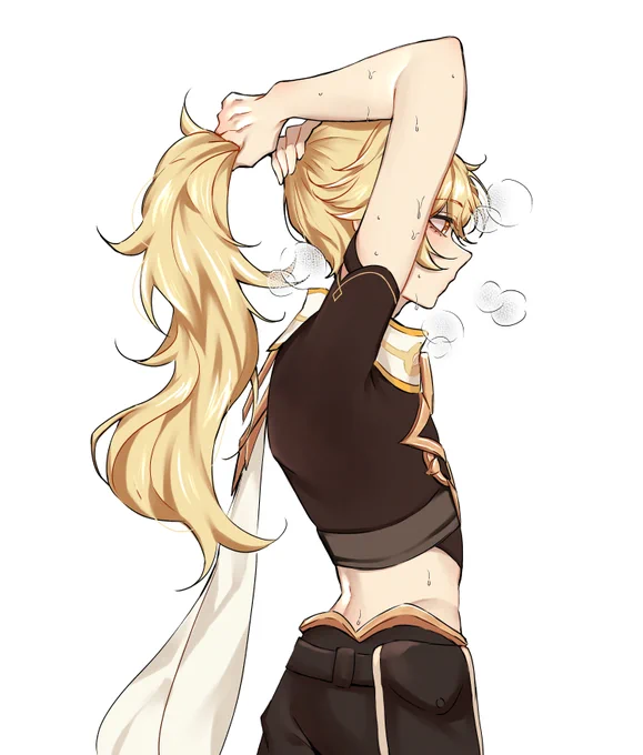 Aether tying his hair cause it's hot...
#Genshin_Impact #aether #原神 