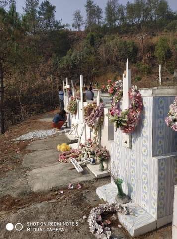 Mint63534681's tweet photo. In Chin State, residents visited the cemetery in Falam this morning and found the tombs destroyed. Under evil military dictatorship, even the dead are not safe.

ABOMINABLE CRUELTY
#Mar30Coup
#WhatsHappeningInMyanmar https://t.co/sd7xG92O4X