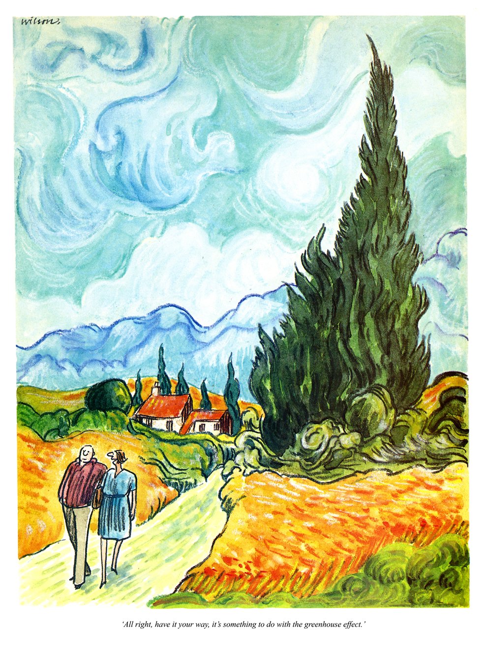 Punch Cartoons And More Happy Birthday Artist Vincent Van Gogh Born Otd 30 March 1853 Punch Cartoon Robert Wilson 19 Does Van Gogh S A Wheatfield With Cypresses All Right
