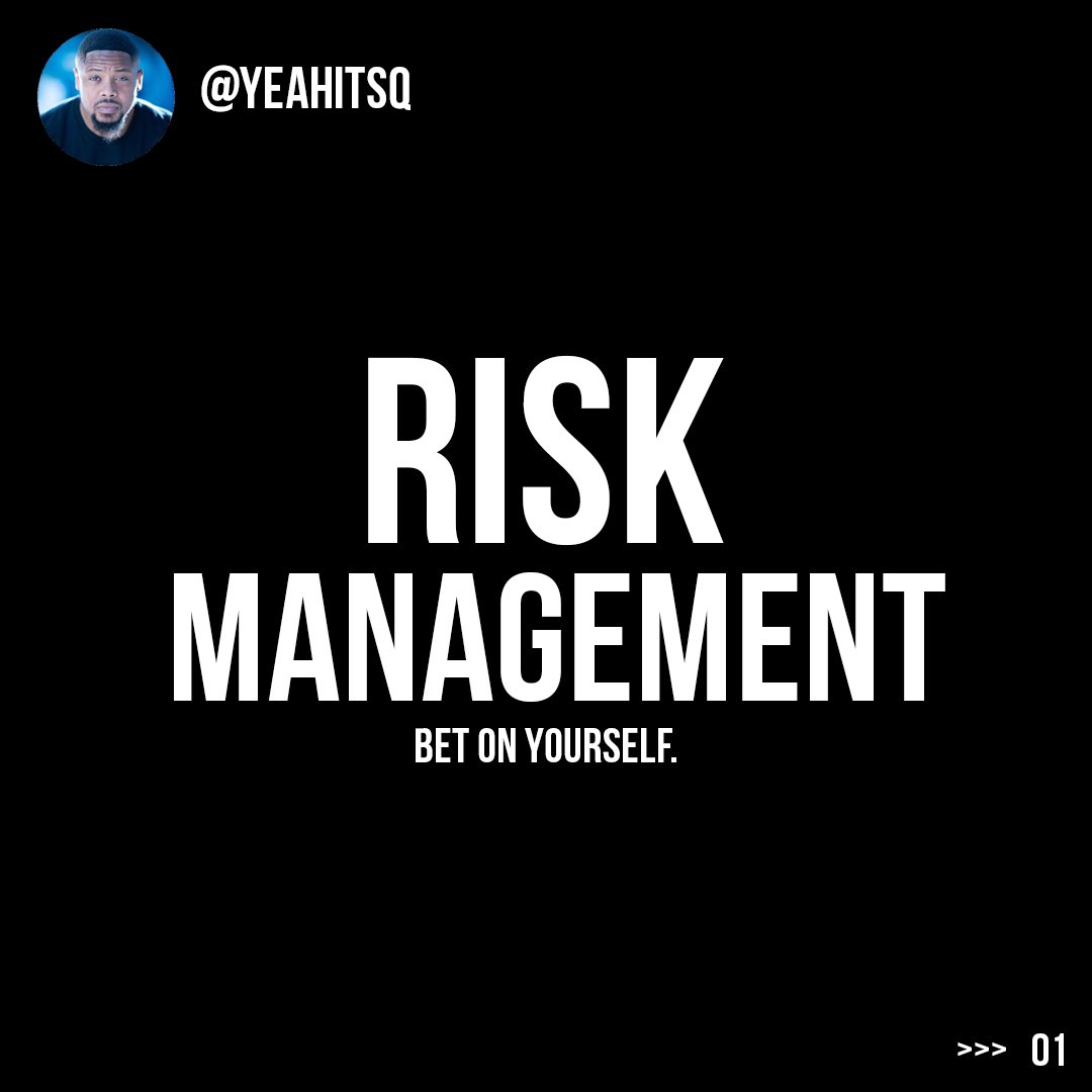YeahItsQ1's tweet photo. Risk Management 

1. What's the best thing that can happen?
2. What's the worst thing that can happen?
3. What's the most likely thing can happen?

If you can live with the worst thing that can happen and the most likely gets you closer to your goals... Than go for it. #TakeARisk https://t.co/NNyAlhao6z