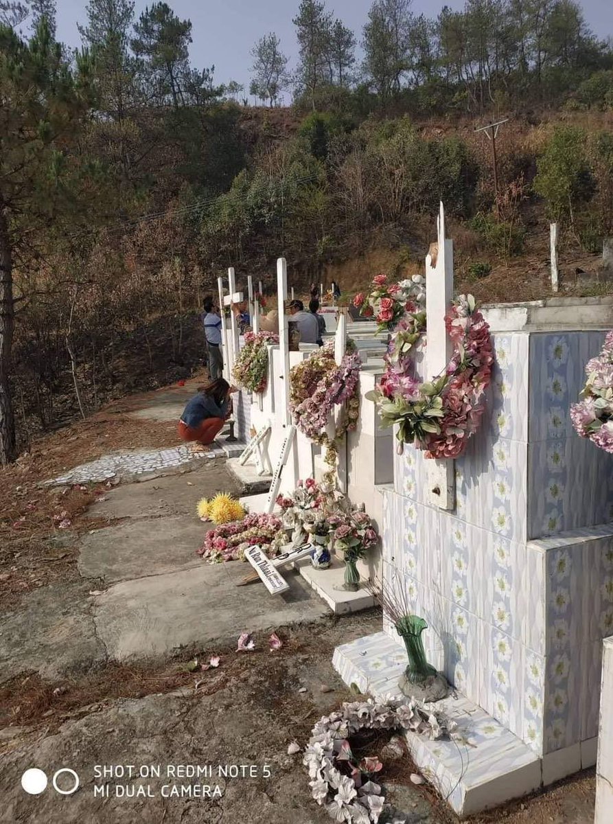 zayerlynn's tweet photo. Military junta terrorists destroyed some of the Tombs in the city cemetery of Falam, Chin Statse. This is totally an unacceptable act.
Source:@media_chin
ABOMINABLE CRUELTY 
#Mar30Coup
#WhatsHappeningInMyanmar https://t.co/ZrAO2eZqvc